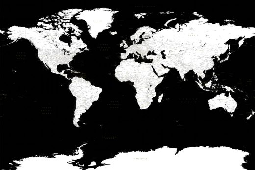Kelionių žemėlapis su smeigtukais Balti žemynai detalus pasaulio žemėlapis su smeigtukais