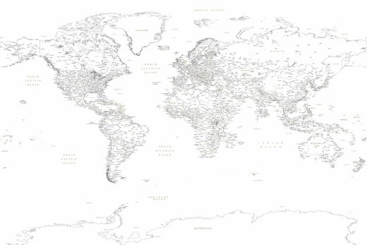 Kelionių žemėlapis su smeigtukais Baltas detalus pasaulio žemėlapis su smeigtukais