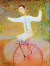 reprodukcija ant drobes Woman Cyclist (2011)