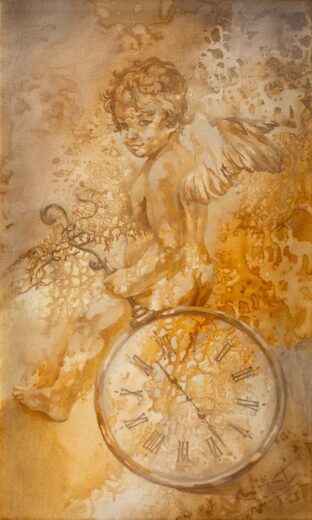Irena Čingienė [R] Angel with clock