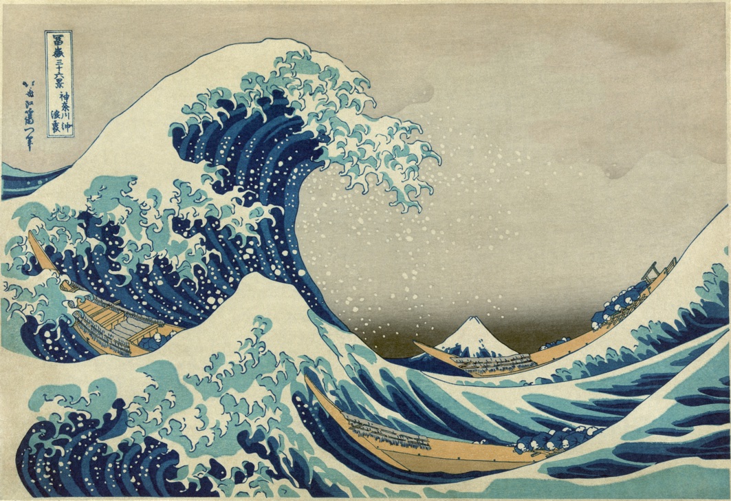 Klasiku reprodukcijos Great wave of Kanagawa