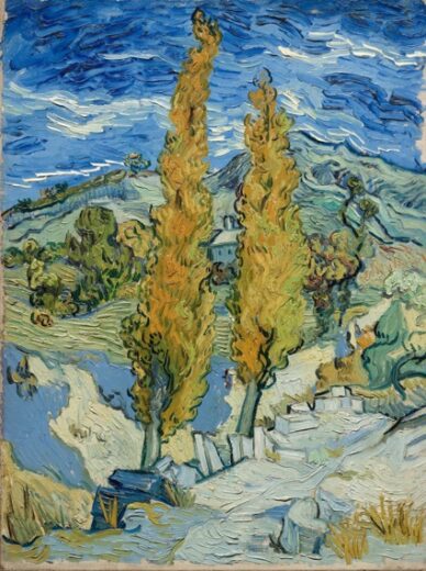 Vincent Van Gogh [P] Two Poplars on a Road Through the Hills