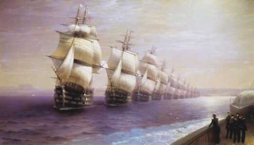Ivan Aivazovsky [K] Parade of the black sea fleet in 1849