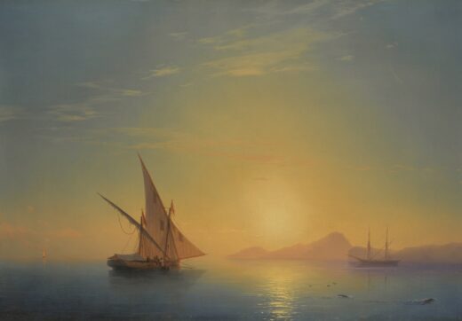 Ivan Aivazovsky [K] Sunset over Ischia