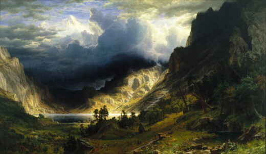 Albert Bierstadt [P] Audra uoliniuose kalnuose