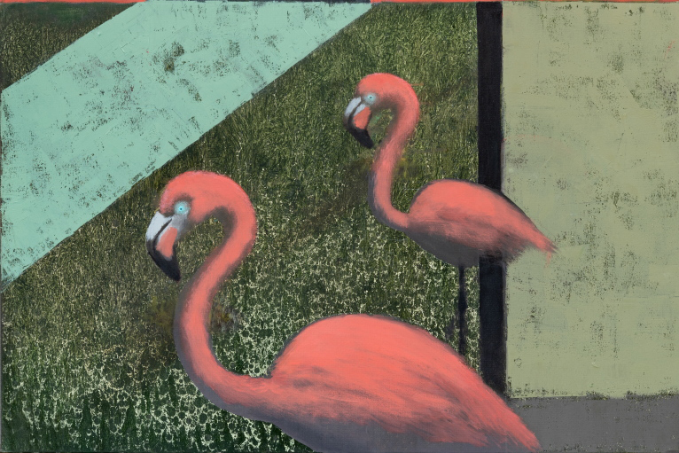 Saulėlydis pink flamingo viloje pirkinių krepšys
