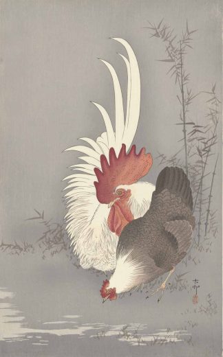 Ohara Koson [P] Cock and hen