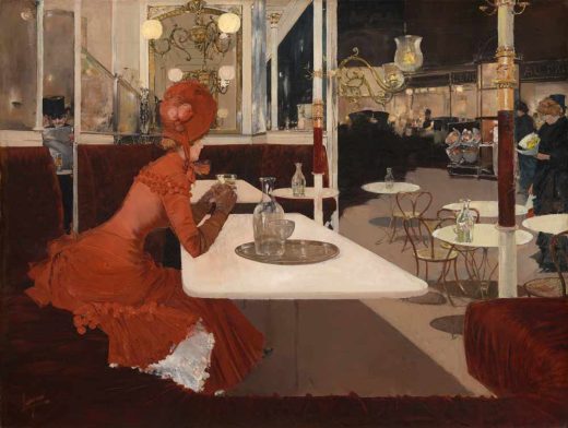 Žymūs XVII - XX a. tapytojai [K] Fernand Lungren - In the Cafe 1882