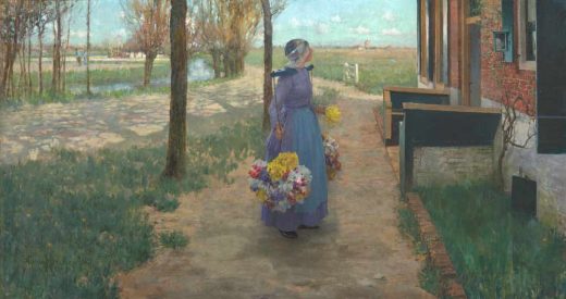 Žymūs XVII - XX a. tapytojai [P] George Hitchcock - Flower Girl in Holland 1887