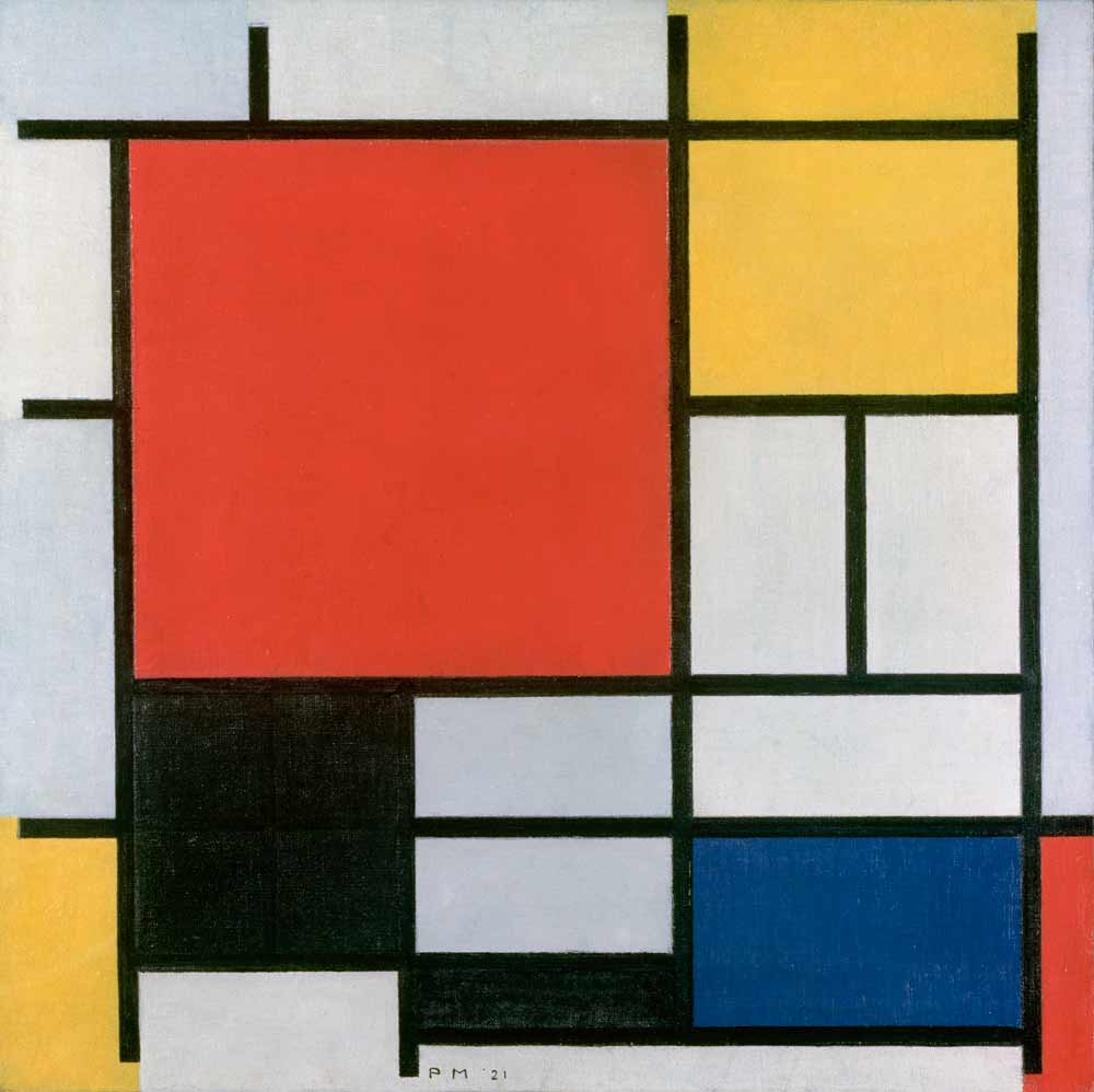 [K] Piet Mondrian - Black, Red, Blue and White 1921