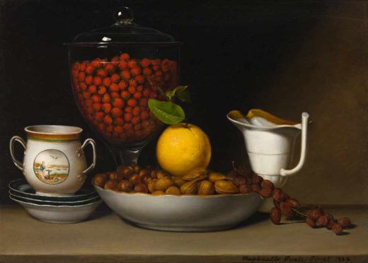 Žymūs XVII - XX a. tapytojai [P] Raphaelle Peale - Still Life - Strawberries 1822