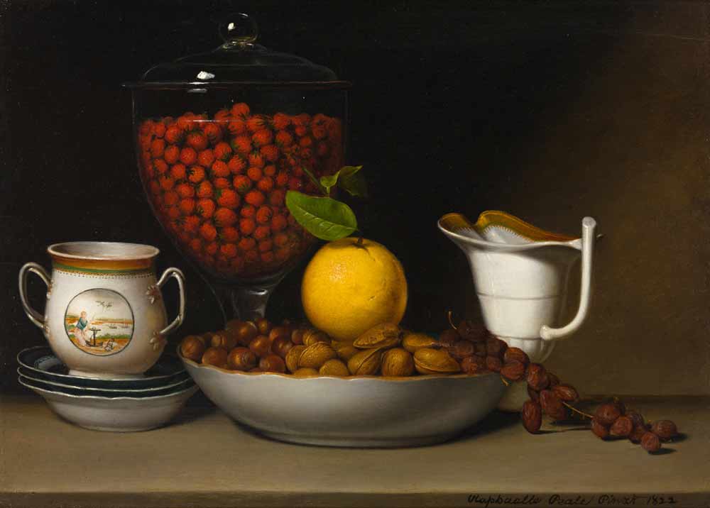 [K] Raphaelle Peale - Still Life - Strawberries 1822