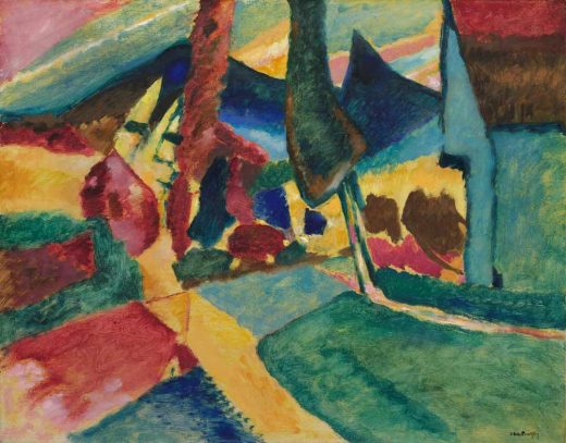 Žymūs XVII - XX a. tapytojai [K] Vasily Kandinsky - Landscape with Two Poplars 1912